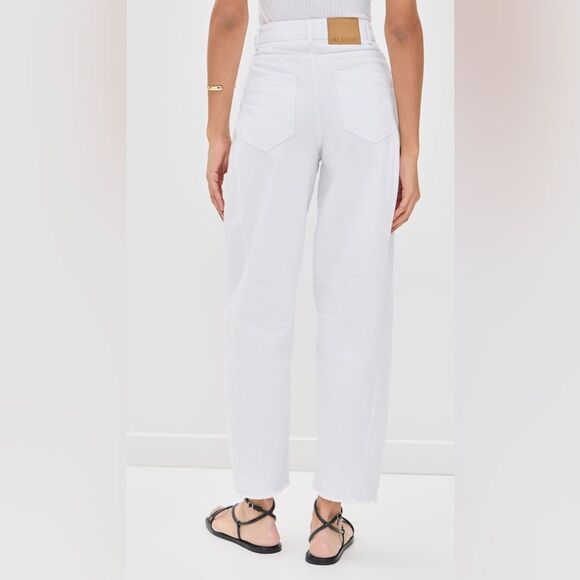 NWT Aligne Tommy Barrel Leg White Jeans High Rise Size 25 - Picture 7 of 13